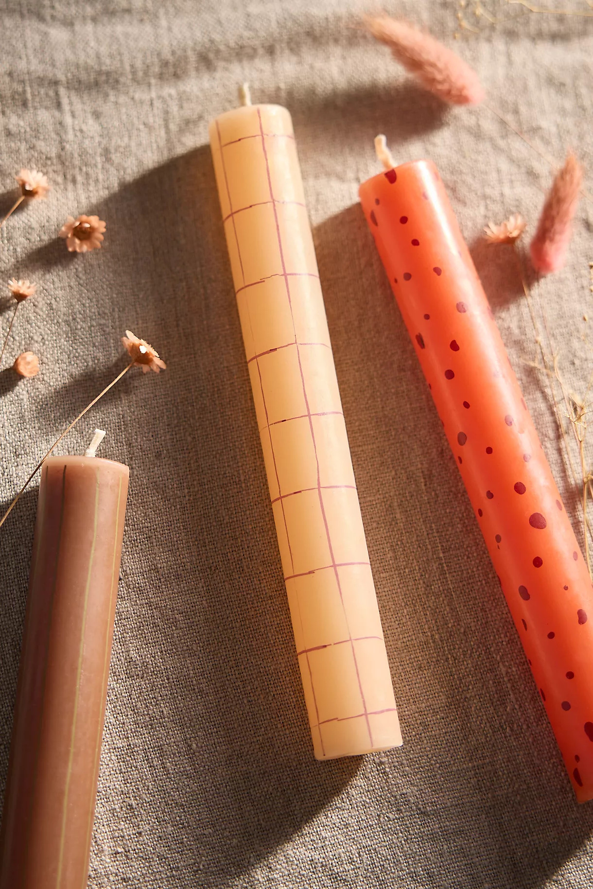 Patterned Taper Candles, Set of 3 | Anthropologie (US)
