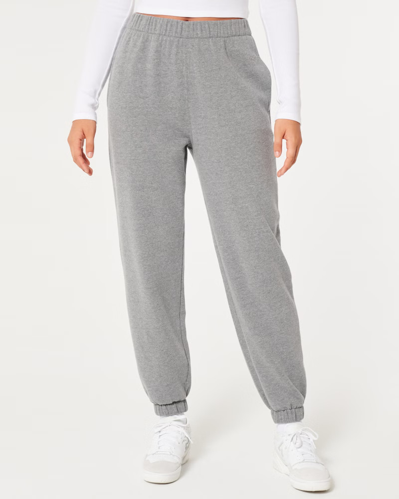 Feel Good Adjustable Rise Fleece Dad Joggers | Hollister (US)