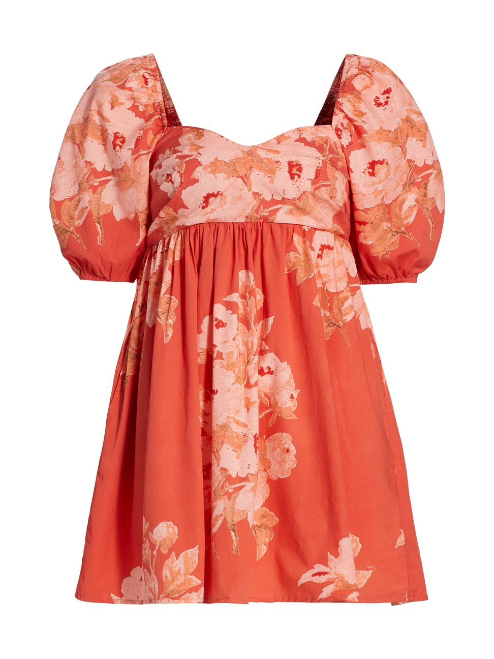 Peony Puff-Sleeve Babydoll Dress | Saks Fifth Avenue