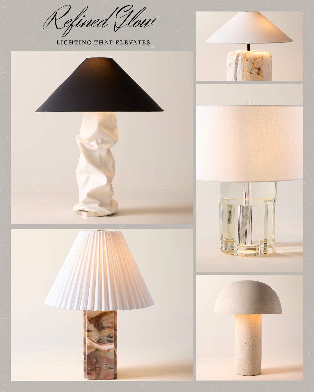 Refined Glow ✨ Lighting That Elevates

I’m honestly obsessed with these lamps… this is that finishing touch that instantly makes a space feel designer-level.

From sculptural bases to soft, ambient shades, each piece here was curated to create a warm, elevated glow that feels both modern and timeless. The kind of lighting that makes your home look expensive without trying too hard 😌❤️

If your space feels like it’s missing something… this is it.

⚡ These are selling fast (and some are already low in stock)
⚡ Perfect for bedrooms, living rooms, consoles, and cozy corners
⚡ The easiest way to upgrade your home in minutes

Trust me! Lighting like this doesn’t stay available for long!

Tap to shop before your favorite is gone ❤️


#ltkhome #ltkstyle #ltkfinds #ltkdecor #homedecor #luxuryhome #interiordesign #modernhome #neutraldecor #cozyhome #homestyling #designerhome #homeinspo #lightingdesign #tablelamps #ambientlighting #warmminimalism #elevatedhome #interiorinspo #shopthelook

#LTKHome #LTKselfcare #LTKSaleAlert

ltksalealert ltkhome interiordesign homedecor neutraldecor homestyling ltkstyle interiorinspo shopthelook homeinspo modernhome cozyhome ltkdecor ambientlighting designerhome luxuryhome lightingdesign ltkfinds tablelamps elevatedhome ltkxwayday ltkselfcare warmminimalism

#LTKSaleAlert #LTKHome #LTKselfcare

interiordesign homedecor neutraldecor homestyling ltkstyle interiorinspo shopthelook homeinspo modernhome cozyhome ltkdecor ambientlighting designerhome luxuryhome lightingdesign ltkfinds tablelamps elevatedhome ltkxwayday ltkselfcare warmminimalism

#LTKMothersDay #LTKHome #LTKSaleAlert