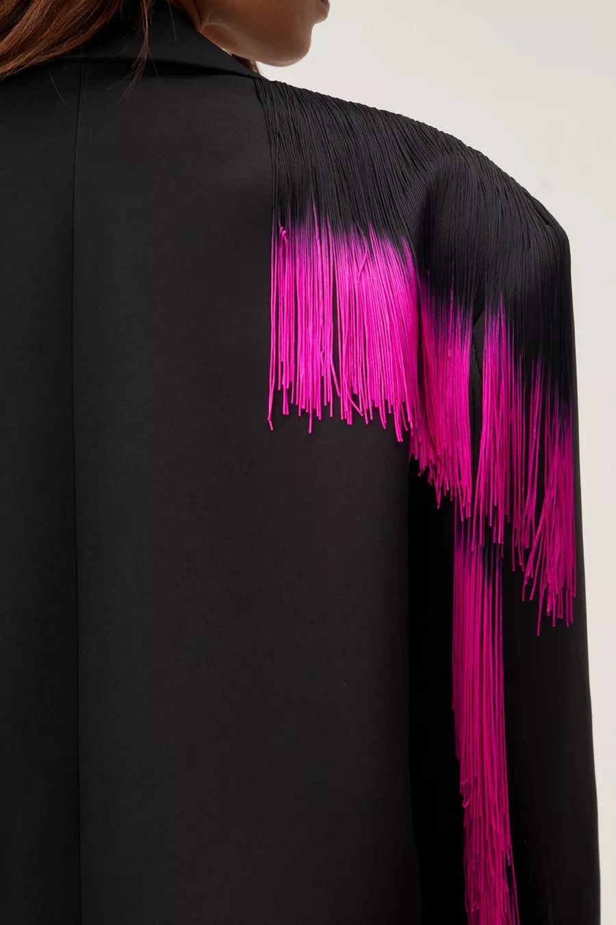 Premium Ombre Shoulder Pad Fringe Blazer | Nasty Gal US