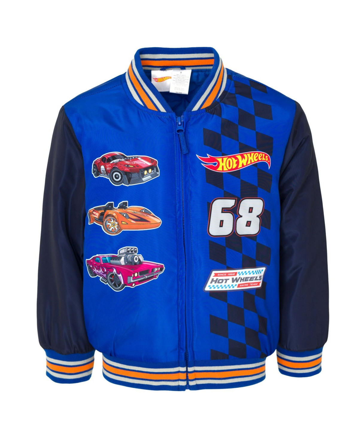 Hot Wheels Boys Zip Up Varsity Bomber Jacket to (3T - 10-12) - Blue / navy | Macy's