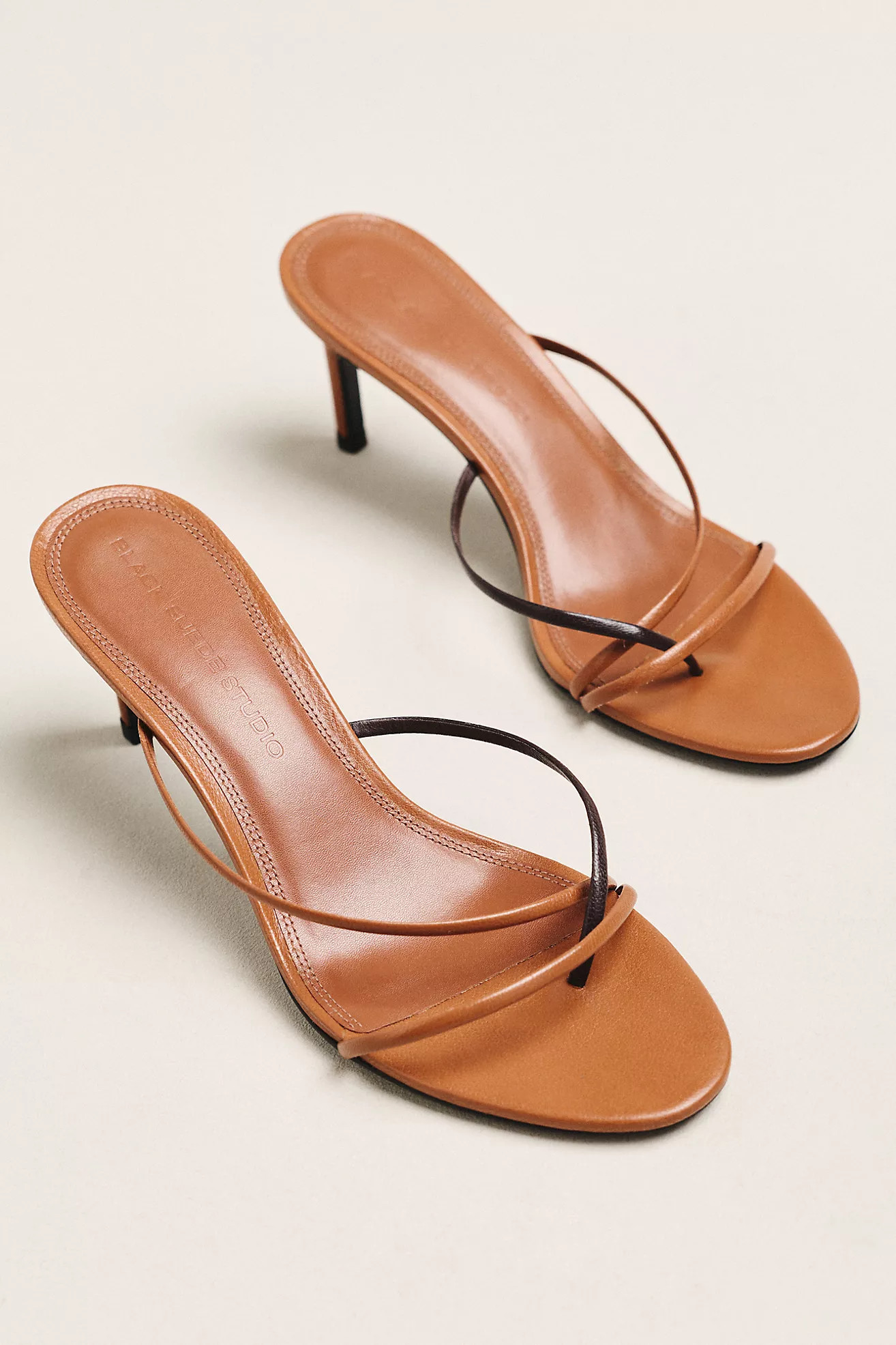 Black Suede Studio Carla 65 Cross-Strap Kitten Heels | Anthropologie (US)