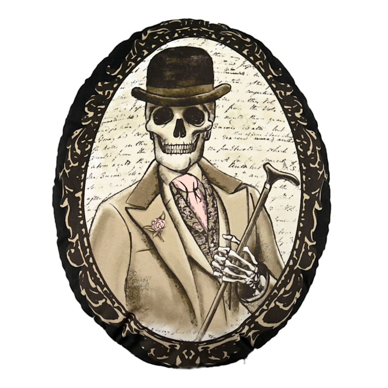 Southern Gothic Skeleton Cameo Throw Pillow, 20" | At Home