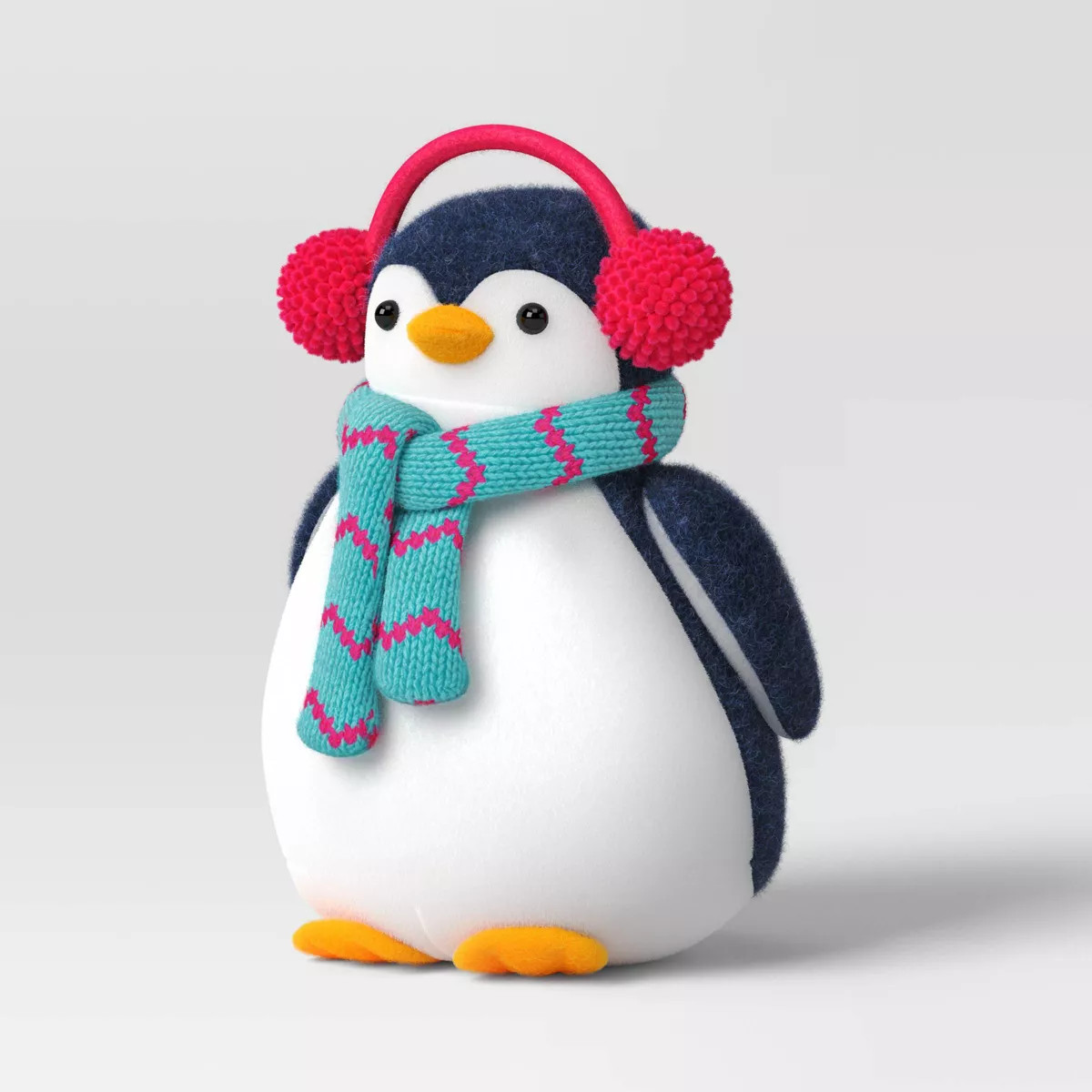 Fabric Penguin Christmas Figurine Wearing Pink Earmuffs - Wondershop™ | Target