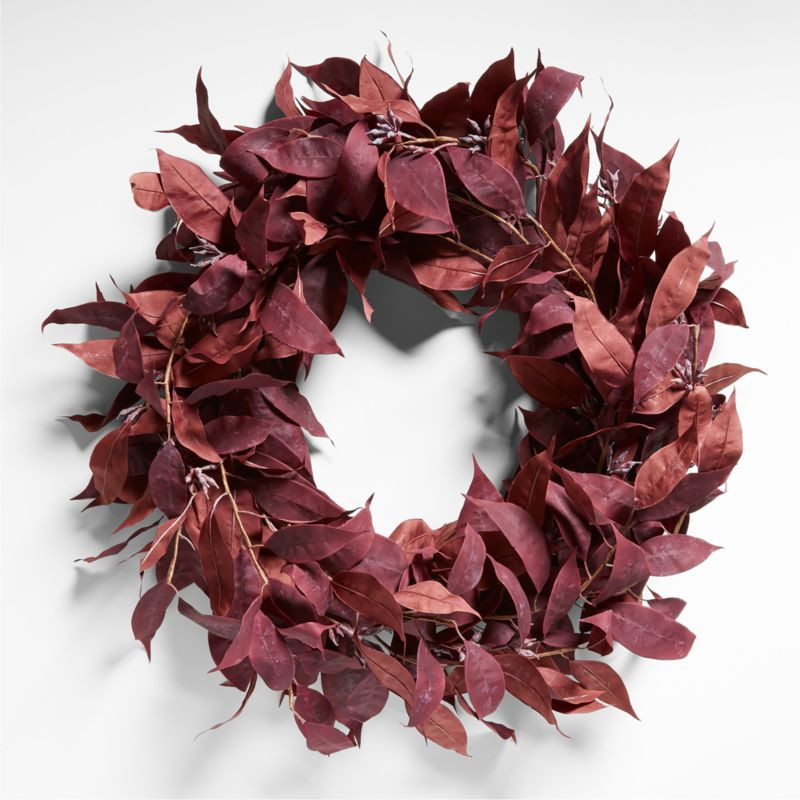 Faux Burgundy Willow Wreath + Reviews | Crate & Barrel | Crate & Barrel