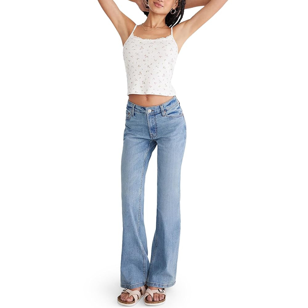 AEROPOSTALE Women's Mid Rise Flare Jean | Amazon (US)