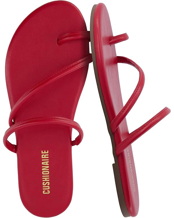 CUSHIONAIRE Resort Strappy Sandals for Women, Vegan Leather Memory Foam Flat Women's Sandals with... | Amazon (US)