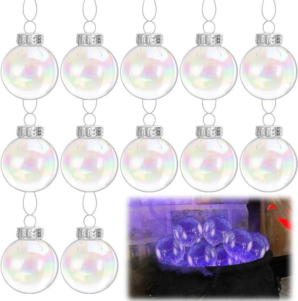 12PCS 2.5 inch Clear Halloween Plastic Ornament Balls,Plastic Transparent Ball Decoration Bubble ... | Amazon (US)