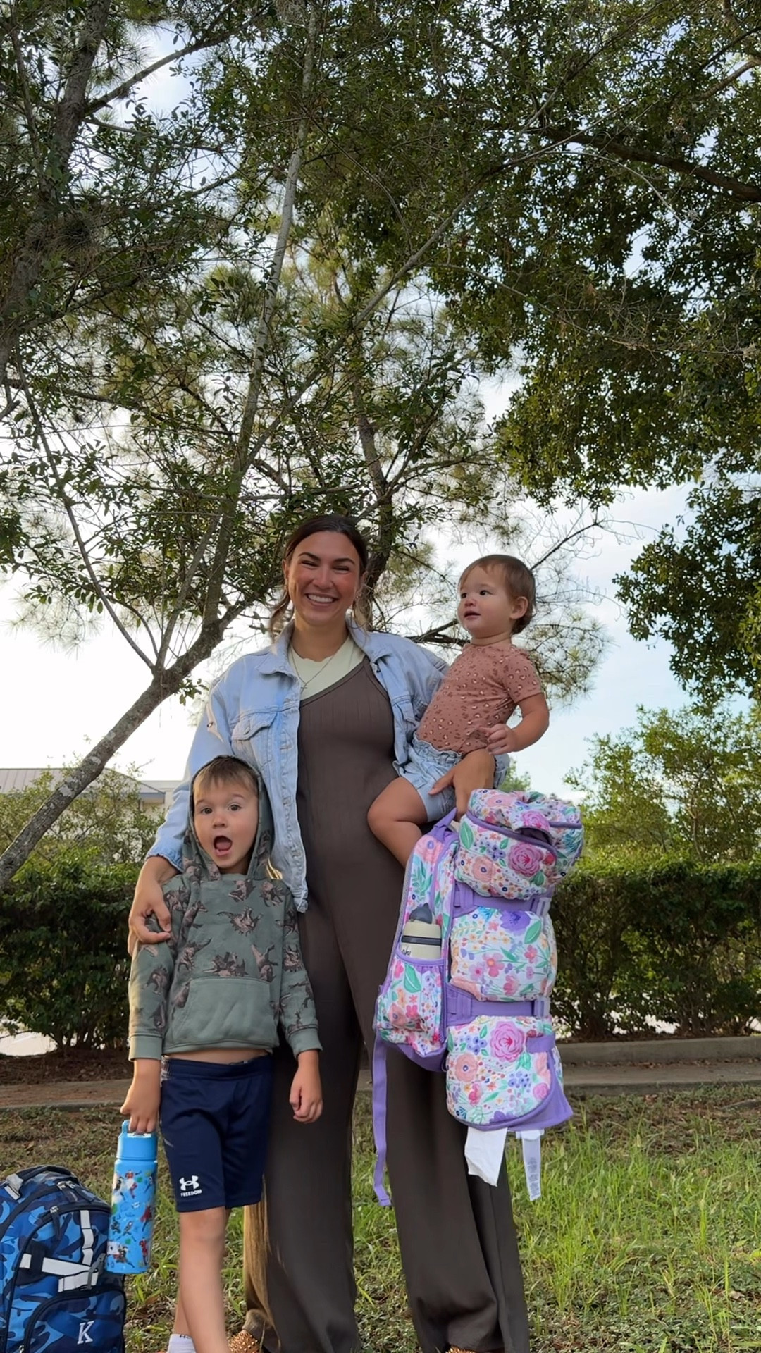 Amazon find - wearing a large in my Amazon romper 
Denim jacket - sharing similar since mine is old 
Tee - skims fitted tee, wearing a large 
Gold hoops 

Also sharing my kids’ backpacks and nap mat 


#LTKMidsize #LTKFindsUnder50 #LTKKids