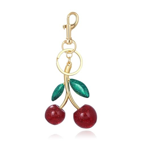 SONGCHANGJEWELRY Cherry Bag Charm Keychain - Gold Plated Cherry Accessory - Quality Purse Keys Charm Gifts for Women | Amazon (US)
