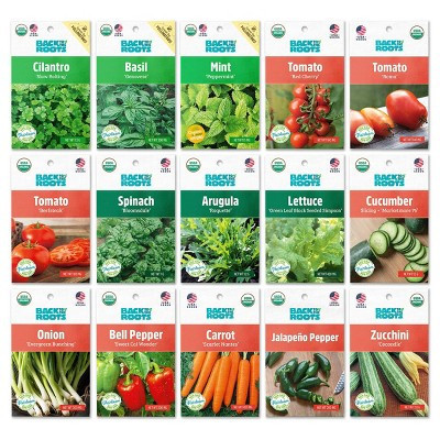 Back to the Roots 15pk Organic Garden Essentials Seeds Variety | Target