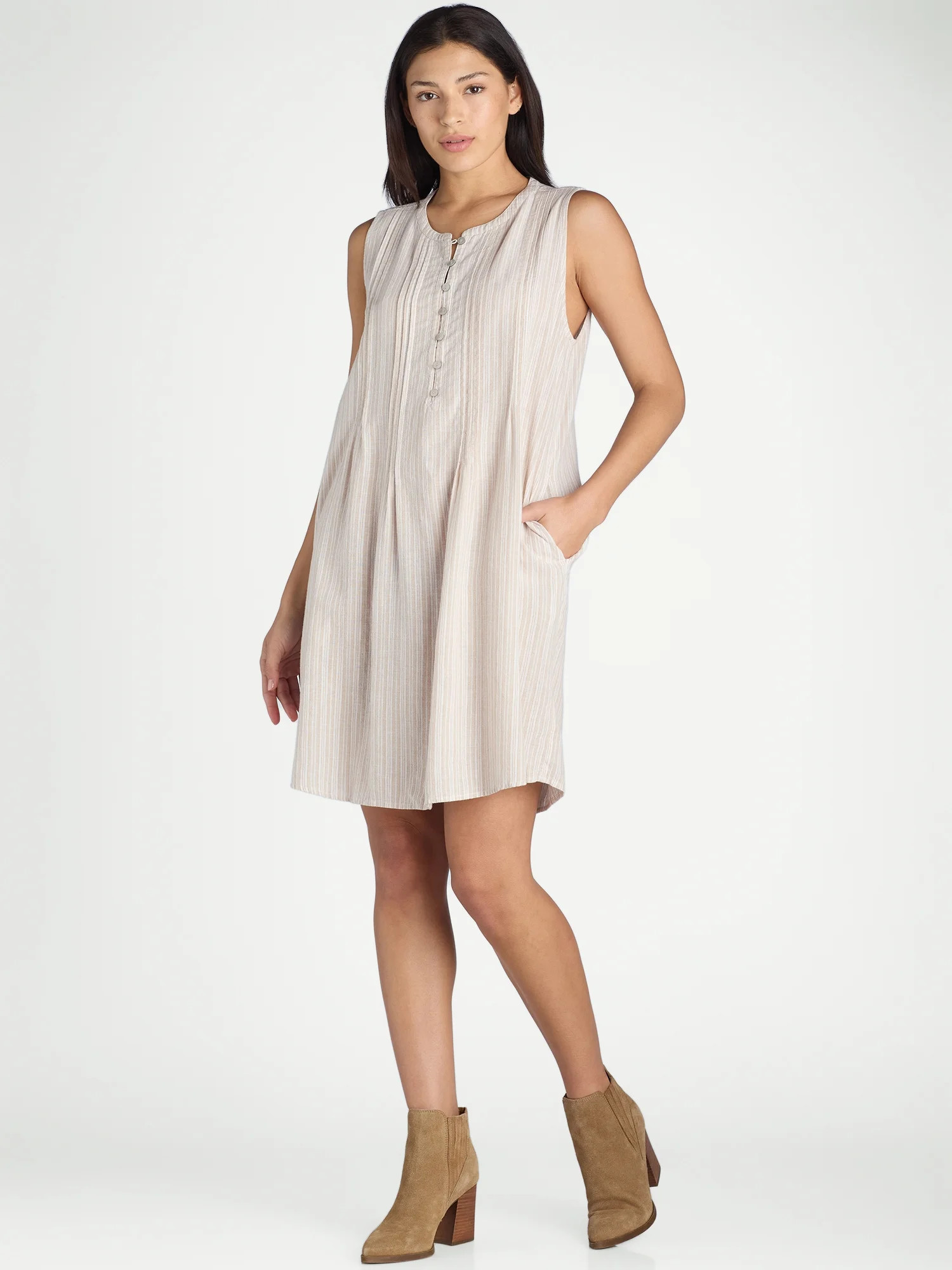 Time and Tru Women's Pintuck Mini Shift Dress, Sizes XS-XXXL - Walmart.com | Walmart (US)