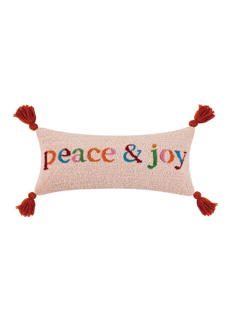 Peace & Joy Tassels Hook Pillow | Alice & Wonder