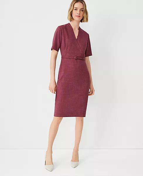 The Seamed Square Neck Sheath Dress in Stretch Cotton | Ann Taylor | Ann Taylor (US)