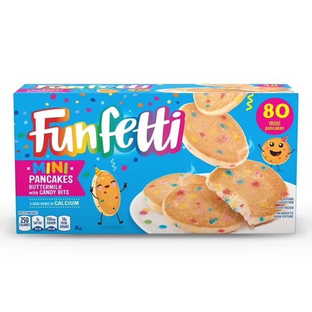 Funfetti Buttermilk Mini Pancakes, 80 Count, 28.2 oz, Box (Frozen) | Walmart (US)