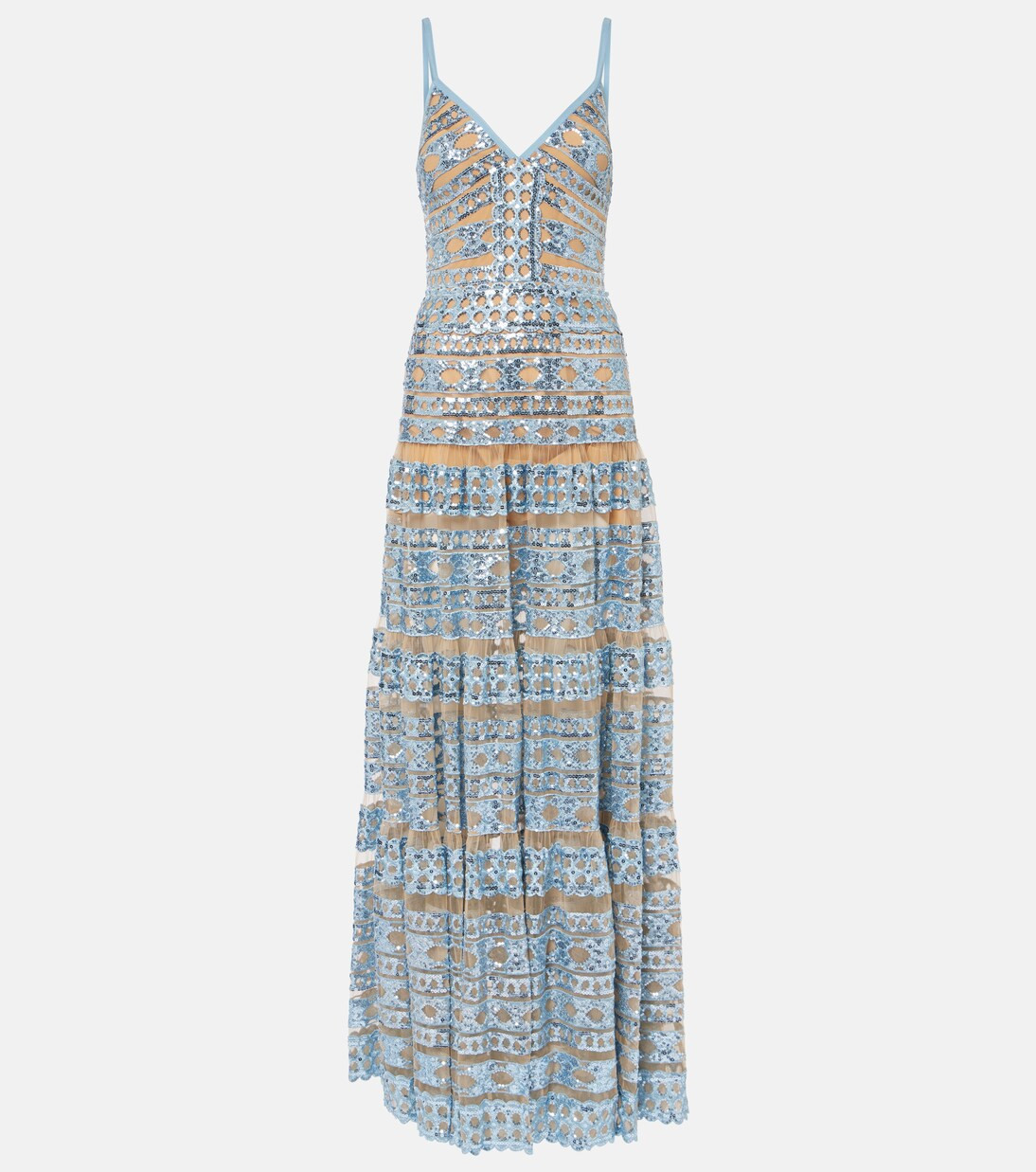 Sequined tulle-trimmed gown | Mytheresa (INTL)