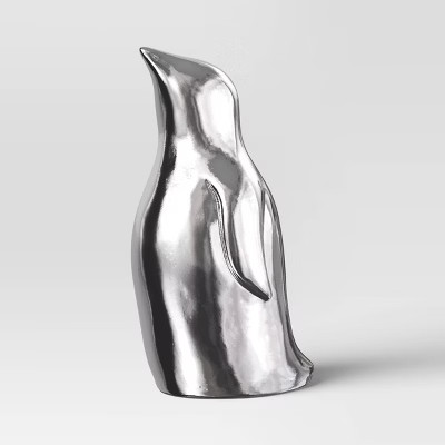 Plated Ceramic Penguin Christmas Animal Figurine - Wondershop™ Silver | Target