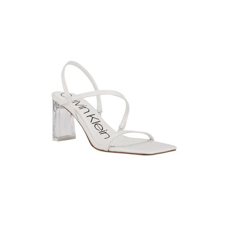 Calvin Klein Womens Idina Strappy Clear Block Heel Strappy WHITE Size 7.0 | Walmart (US)