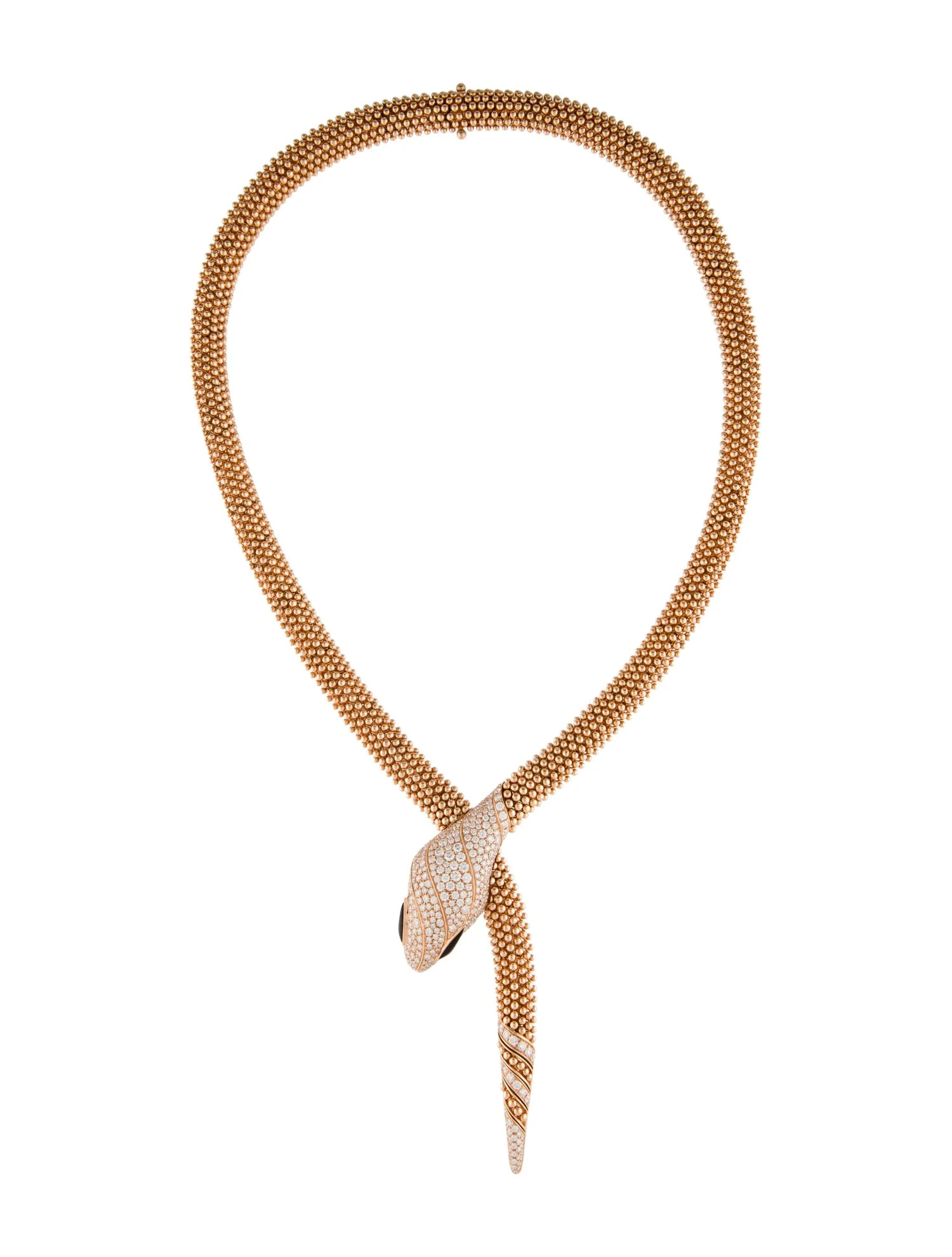 18K Diamond & Onyx Serpenti Lavalier Necklace | The RealReal