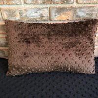 Personalized Pillow Cover - Brown Minky Dot, Decorative Cover, Throw Pillow, Western, Cowboy | Etsy (US)