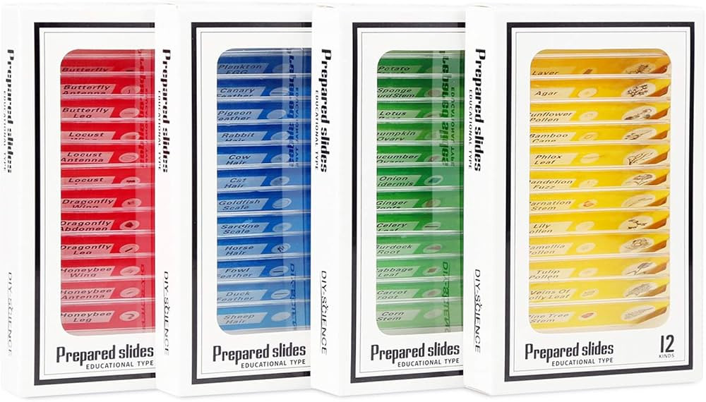 48 Prepared Microscope Slides Set of Animals Insects Plants Flowers, Biological Learning Resource... | Amazon (US)