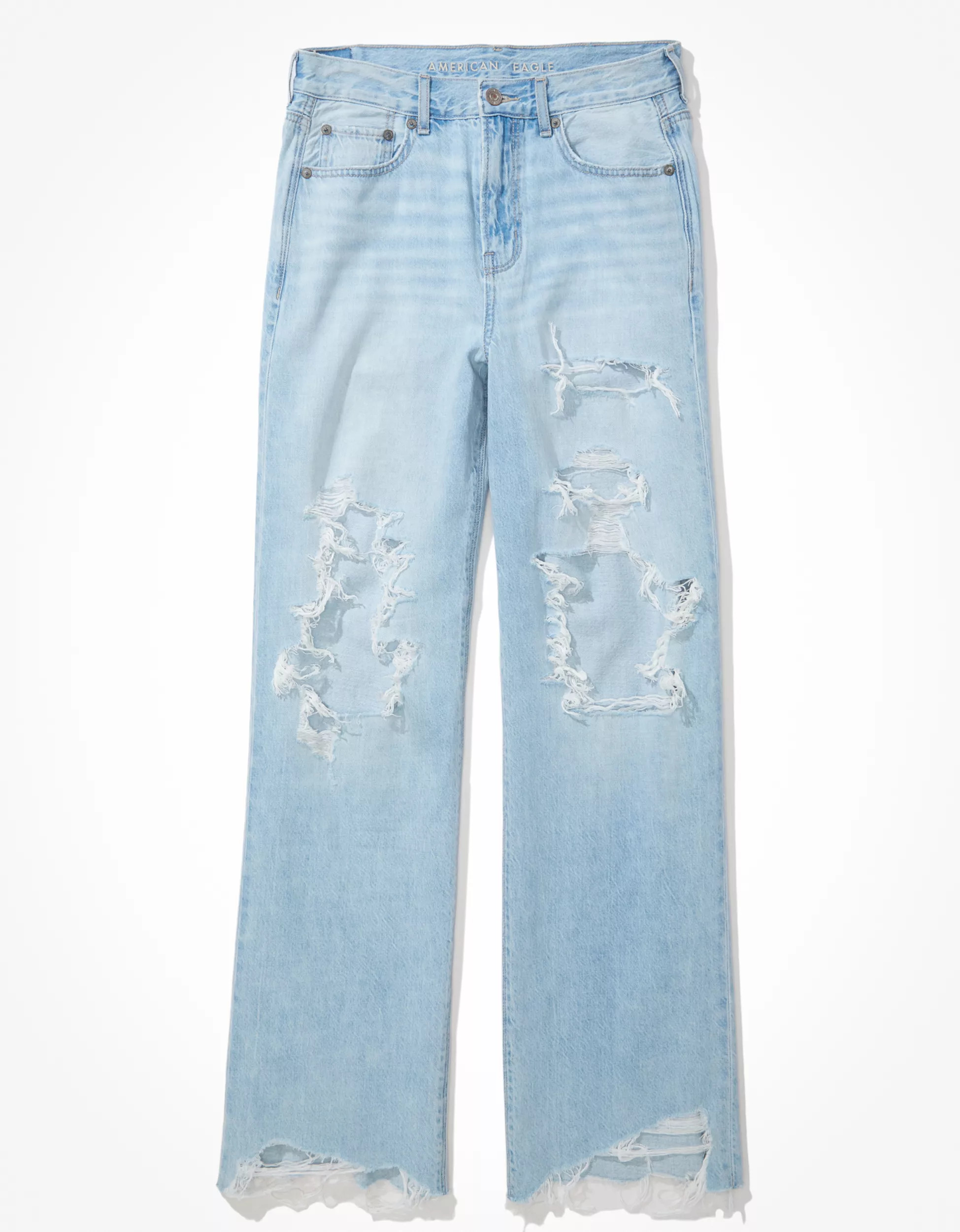 AE Ripped Super High-Waisted Baggy Wide-Leg Jean | American Eagle Outfitters (US & CA)