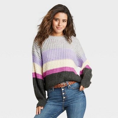Women's Striped Crewneck Pullover Sweater - Universal Thread™ | Target