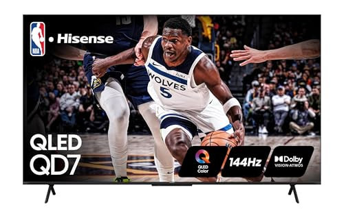 Hisense 75-Inch Class QD7 Series QLED 4K UHD Google Smart TV (75QD7N, 2024 Model) - QLED, Native 144Hz, Motion Rate 240, Direct Full Array, Game Mode Pro, Alexa Compatibility | Amazon (US)