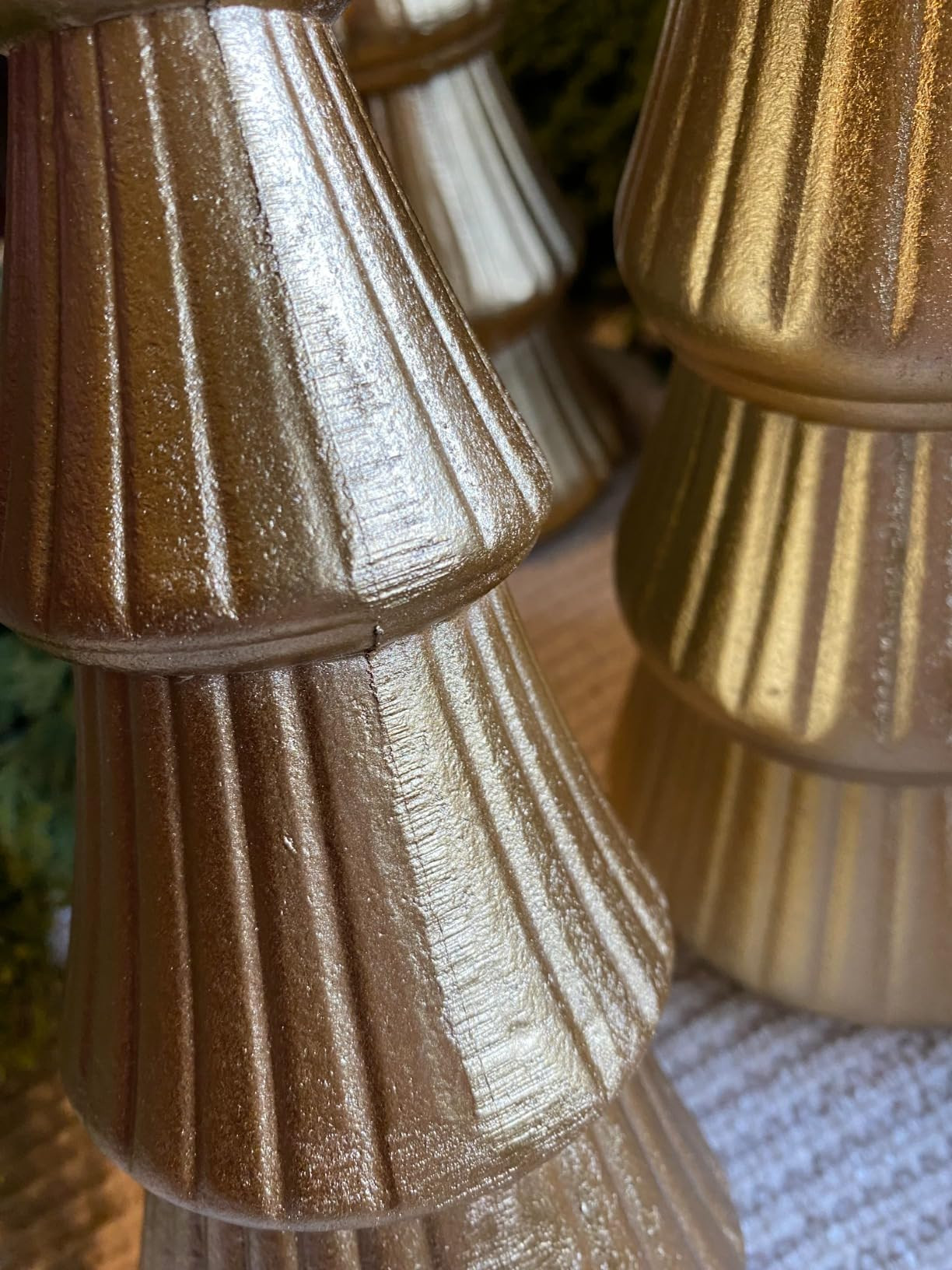 Wooden Christmas Tree, Set of 3 Tabletop Tree Figurine Wood Desk Centerpieces Table Tree Decorati... | Amazon (US)