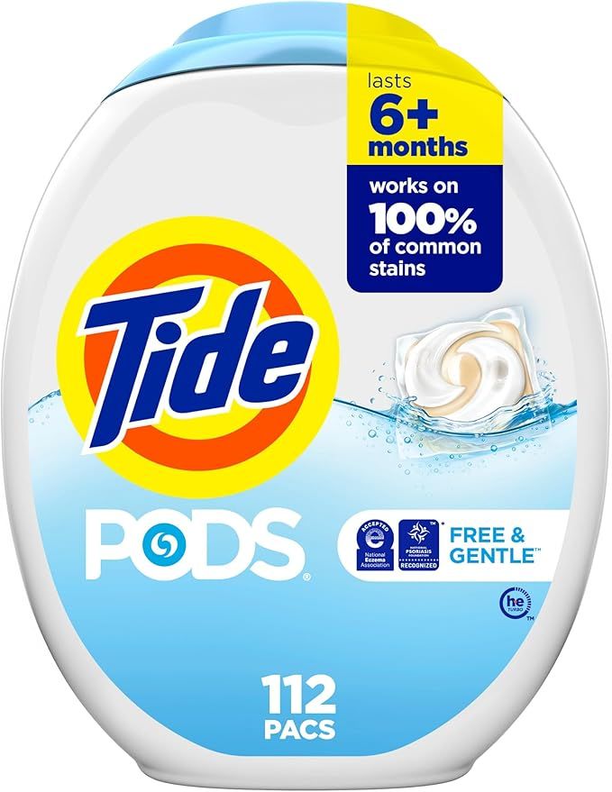 Tide PODS Cold Water Clean, Free and Gentle Laundry Detergent Soap Pacs, 112 Count, Unscented Hyp... | Amazon (US)