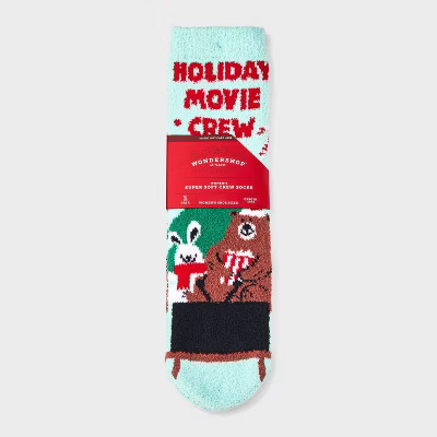 Women's 'Holiday Movie Crew' Cozy Crew Socks with Gift Card Holder - Wondershop™ Mint 4-10 | Target