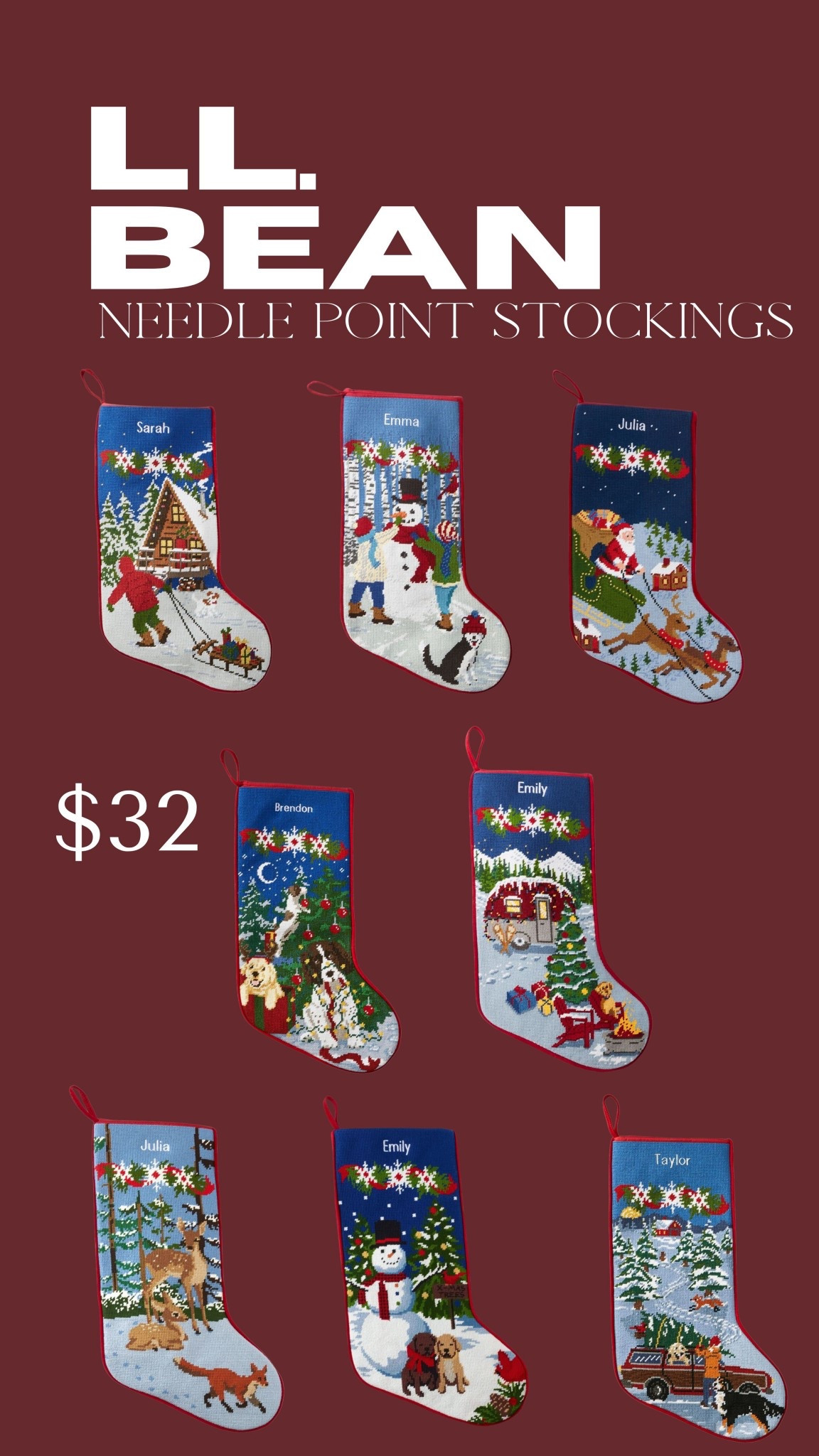 The most nostalgic stockings from LL Bean 🤎 beautifully made and only $32 — such a sweet holiday gift idea. 

#LTKHome #LTKHoliday #LTKSeasonal