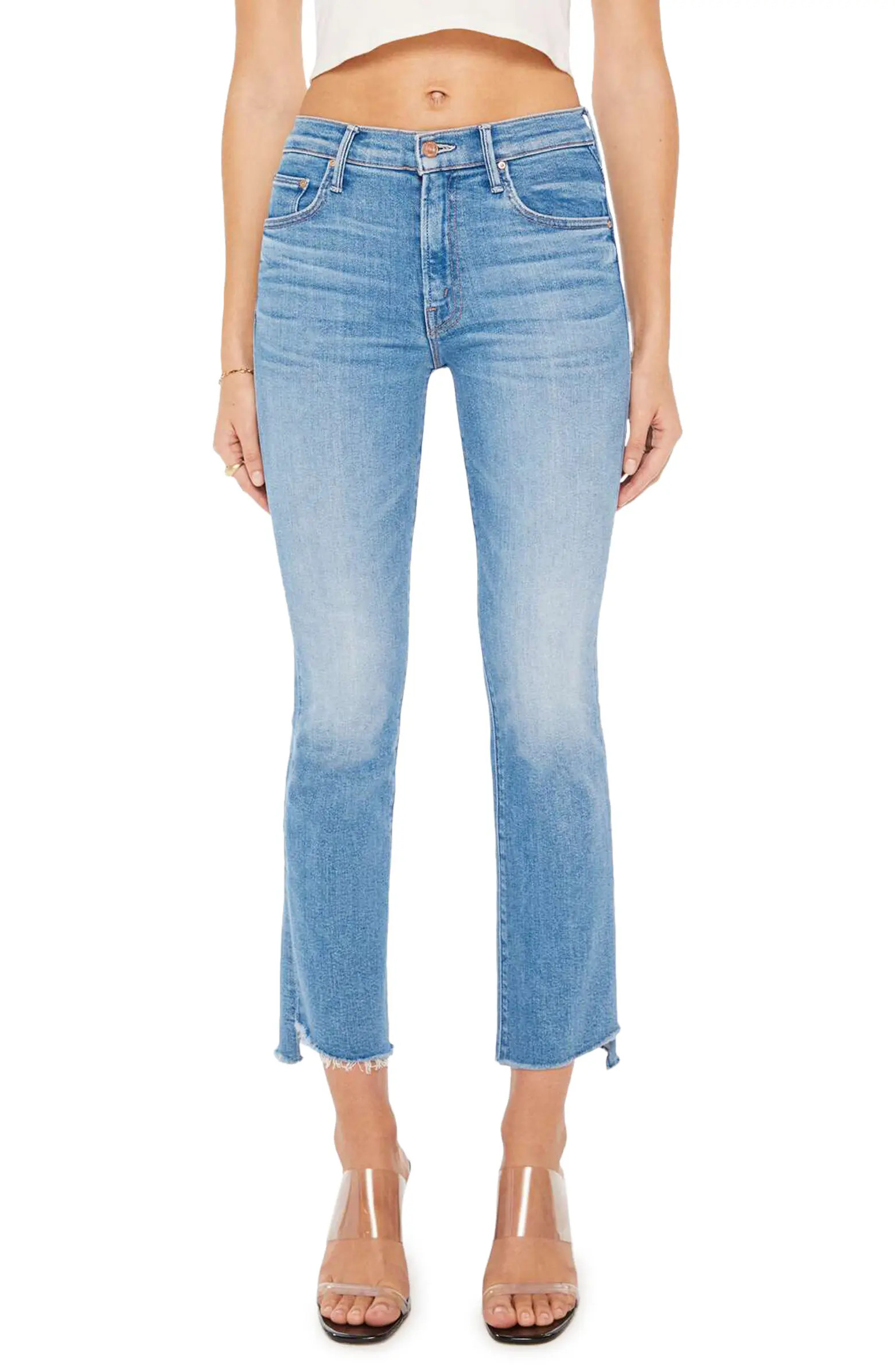 MOTHER The Insider High Waist Step Frayed Hem Crop Jeans | Nordstrom | Nordstrom