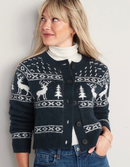 Cutest fair isle sweater cardigan for women looks much more expensive than it is comes in 2 colors but I love the navy

#LTKunder50 #LTKSeasonal #LTKHoliday