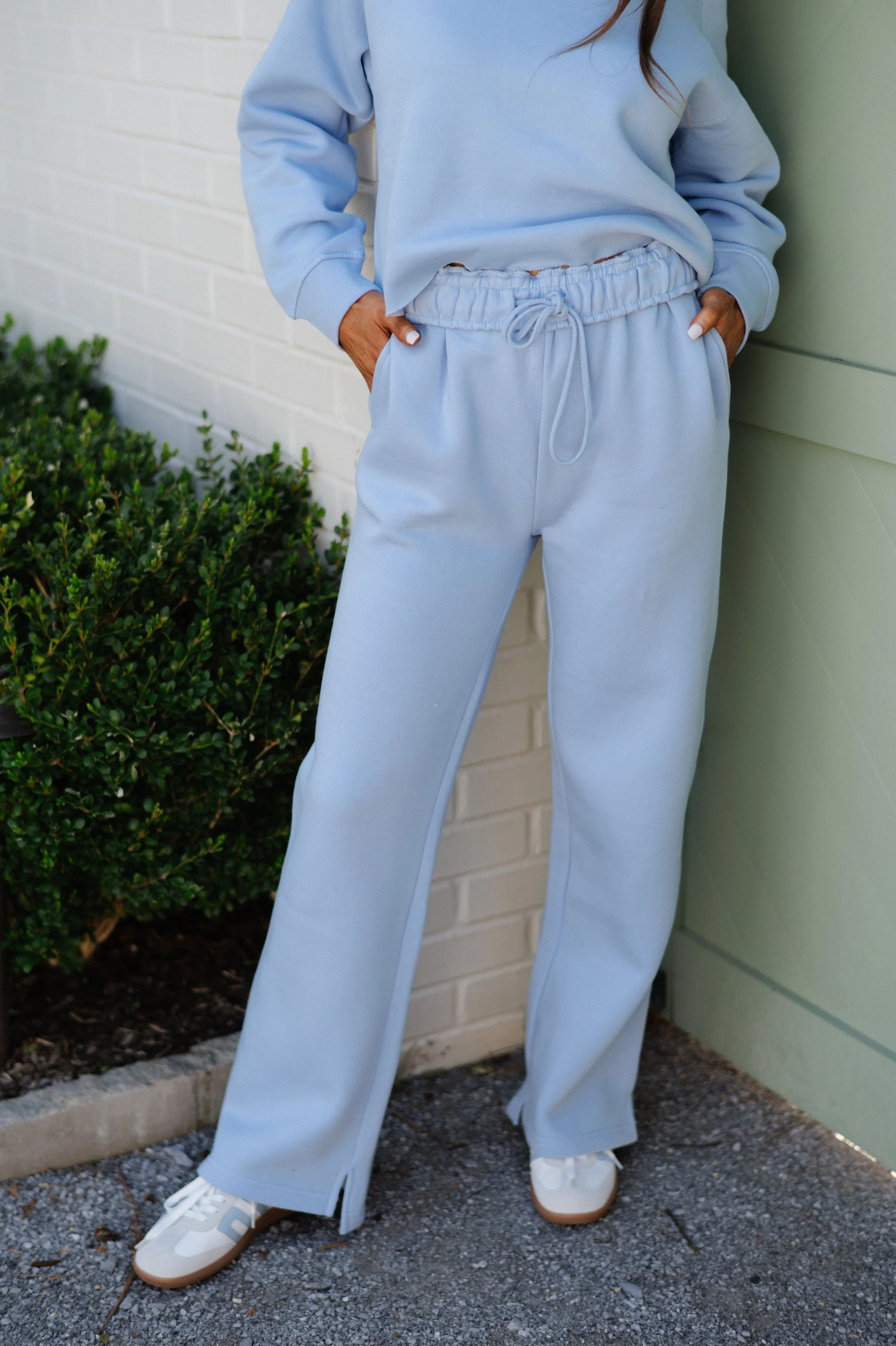 Essential Fleece Sweatpants-Blue | These Three