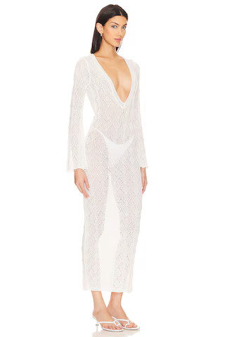 MORE TO COME Dylan Deep V Maxi Dress in Ivory from Revolve.com | Revolve Clothing (Global)