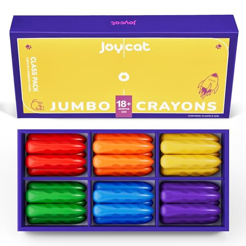 JoyCat Jumbo Crayons bulk for Toddlers 1-3 4 5 6 year old Kid,Easy-Grip,Unbreakable,Non-Toxic,Washable,big,Triangular,fat toddler Crayons pack&box,Art Supply for kids party favors,6 Colors 30 count. | Amazon (US)