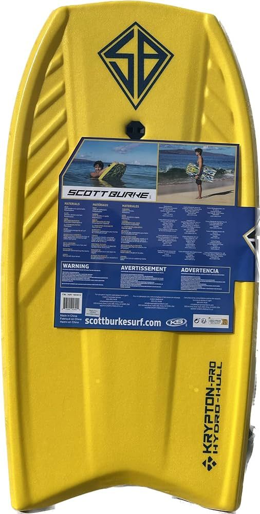 Scott Burke Krypton Pro Bodyboard 42" Yellow Bodyboarding Surfing Beach Fun | Amazon (US)