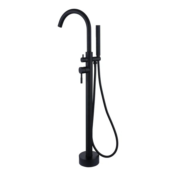 F-5825MB Kebo Double Handle Floor Mounted Freestanding Tub Filler Trim | Wayfair North America