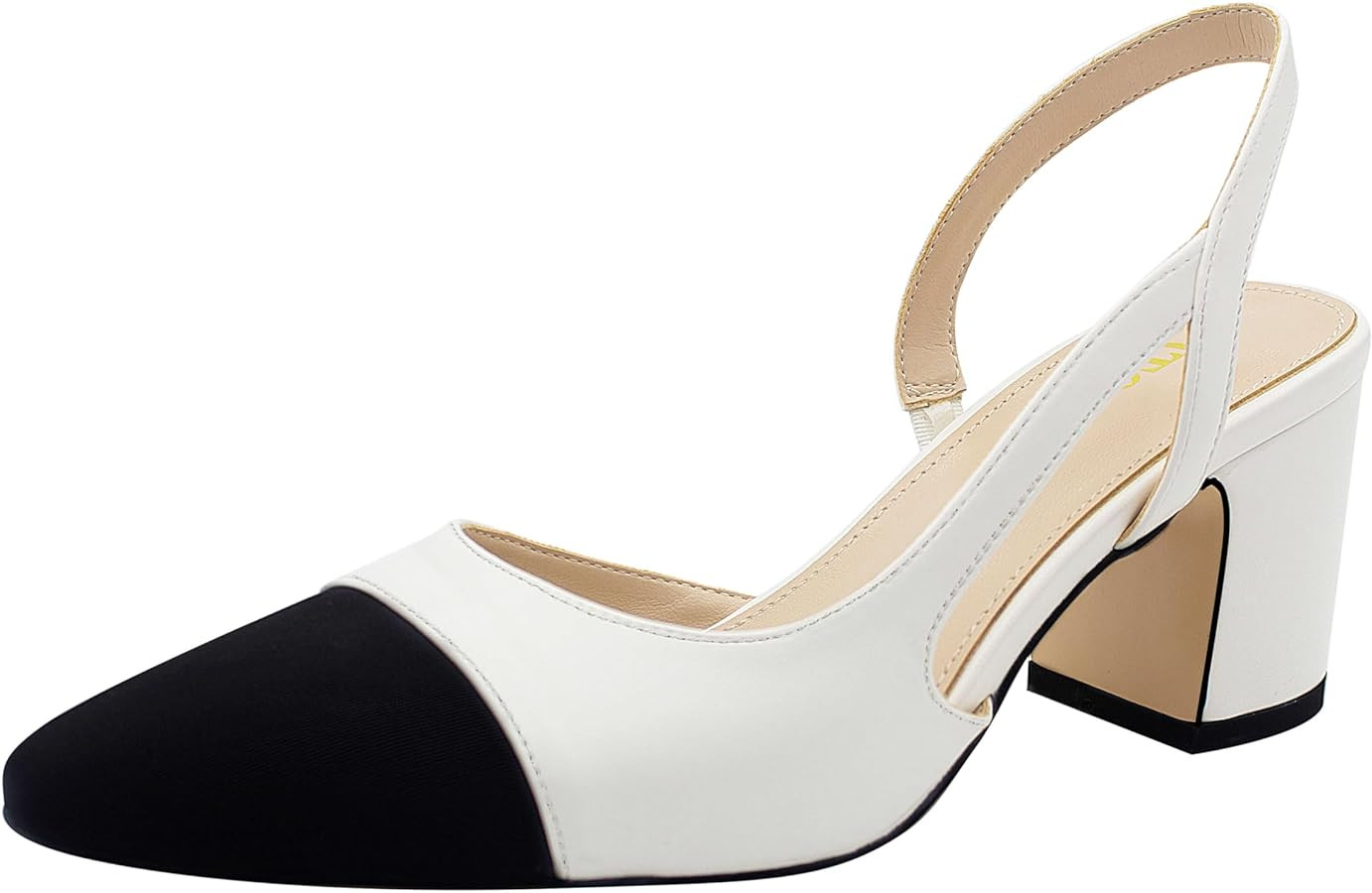 Slingback Heels for Women Strap Closed Round Toe Heels Dress Casual Party Work Office Pumps | Amazon (US)