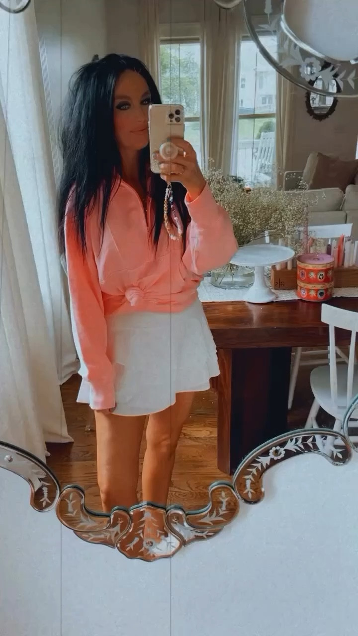 Aerie offline sweatshirt and Maggie tennis skort #aerie #offline 

#LTKOver40 #LTKBeauty #LTKFindsUnder50