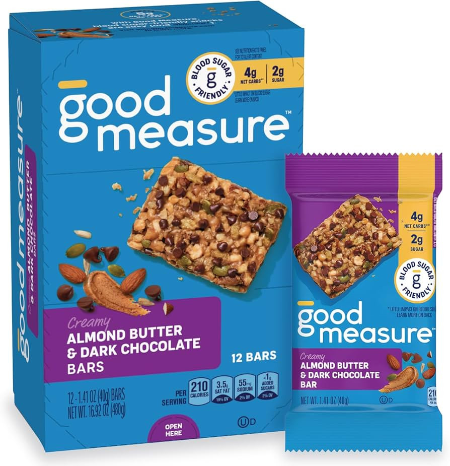 Good Measure Low Carb Snack Bars, Almond Butter & Dark Chocolate, Gluten Free, Keto Friendly, 8g ... | Amazon (US)