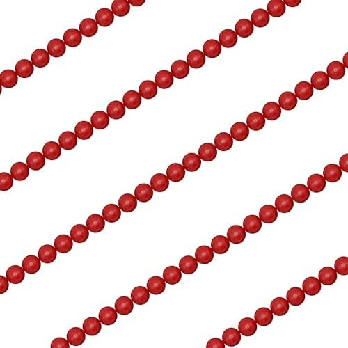 4E's Novelty 9-Foot Red Wooden Cranberry Garland - Rustic Wood Bead Garland for Cozy Christmas Tr... | Amazon (US)