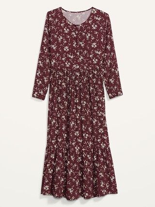 Floral-Print Button-Front Maxi Swing Dress for Women | Old Navy (US)