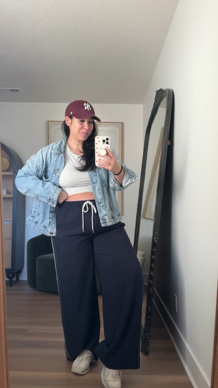 Getting ready to head to the doctor for my six week check up and here’s what I’m wearing! 

My favorite denim jacket from Free People, an @abercrombie baby tee, the comfiest track pants that feel like sweatpants, and my go to New York Yankees hat!

Midsize outfit, casual ootd, mom outfit, spring outfit

#LTKootd #LTKgrwm #LTKMidsize
