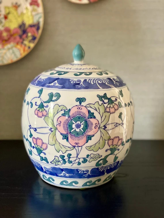 Chinoiserie Floral Ginger Jar | Etsy | Etsy (US)