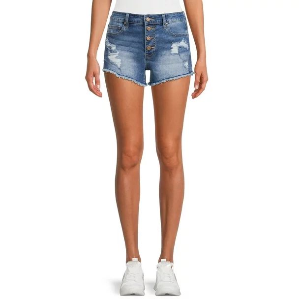 No Boundaries Junior's Mom Denim Shorts, Sizes 1-21 | Walmart (US)
