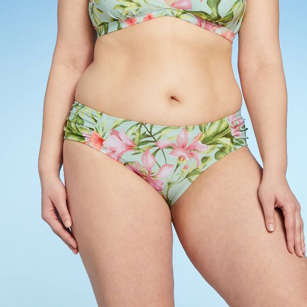 Women's Side Shirring Medium Coverage Hipster Bikini Bottom - Kona Sol™ Multi | Target