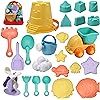 JOYIN 24 Pcs Beach Sand Toys Set with Mesh Bag Includes Sand Water Wheel, Sandbox Vehicle, Sand M... | Amazon (US)